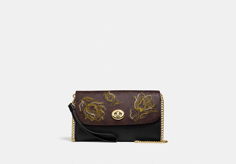 Chain Crossbody In Signature Canvas With Tulip Print Embroidery