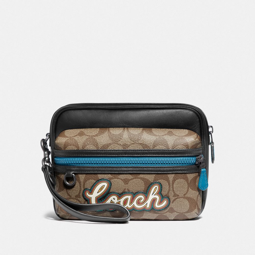 Terrain Pouch In Signature Canvas With Coach Script