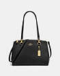 COACH®,ETTA CARRYALL,Leather,Medium,Gold/Black,Front View
