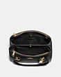 COACH®,ETTA CARRYALL,Leather,Medium,Gold/Black,Inside View,Top View