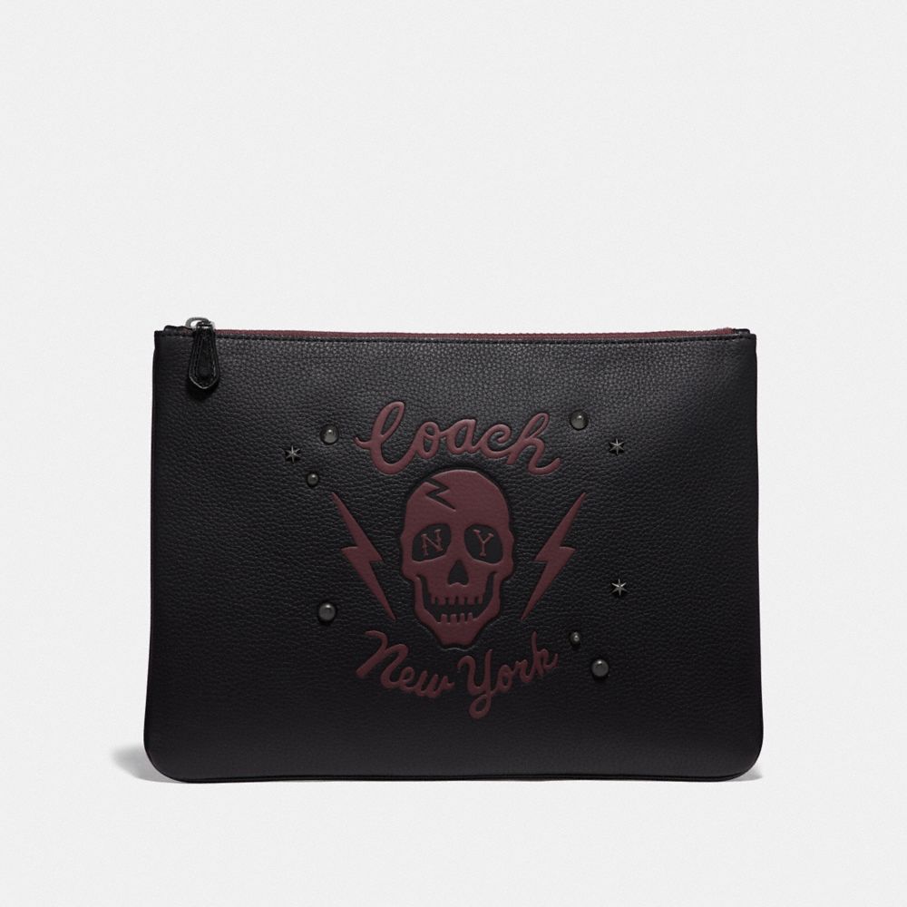 Large Pouch With Skull Motif