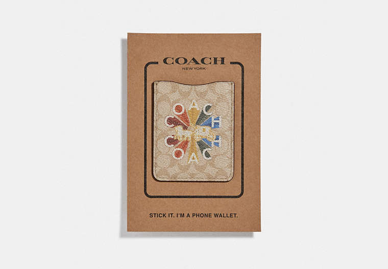 Phone Pocket Sticker In Signature Canvas With Coach Radial Rainbow