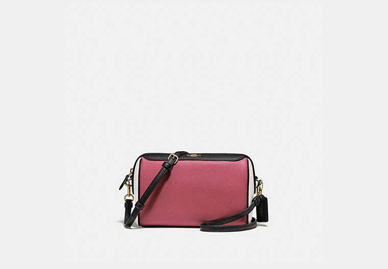 COACH®,BENNETT CROSSBODY IN COLORBLOCK,Leather,Small,Gold/Rouge Multi,Front View