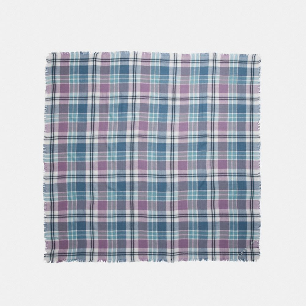 Plaid Print Oversized Square Scarf