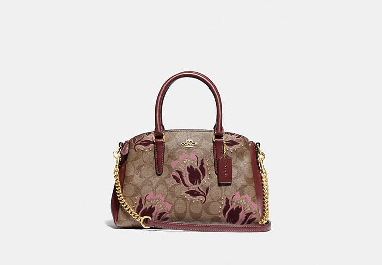 Mini Sage Carryall In Signature Coated Canvas With Desert Tulip Print Flocking