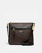 COACH®,MAE FILE CROSSBODY IN SIGNATURE CANVAS,Leather,Medium,Gold/Brown Black,Front View