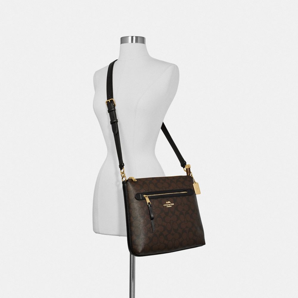 COACH®,Mae File Crossbody In Signature Canvas,,Inside View,Top View