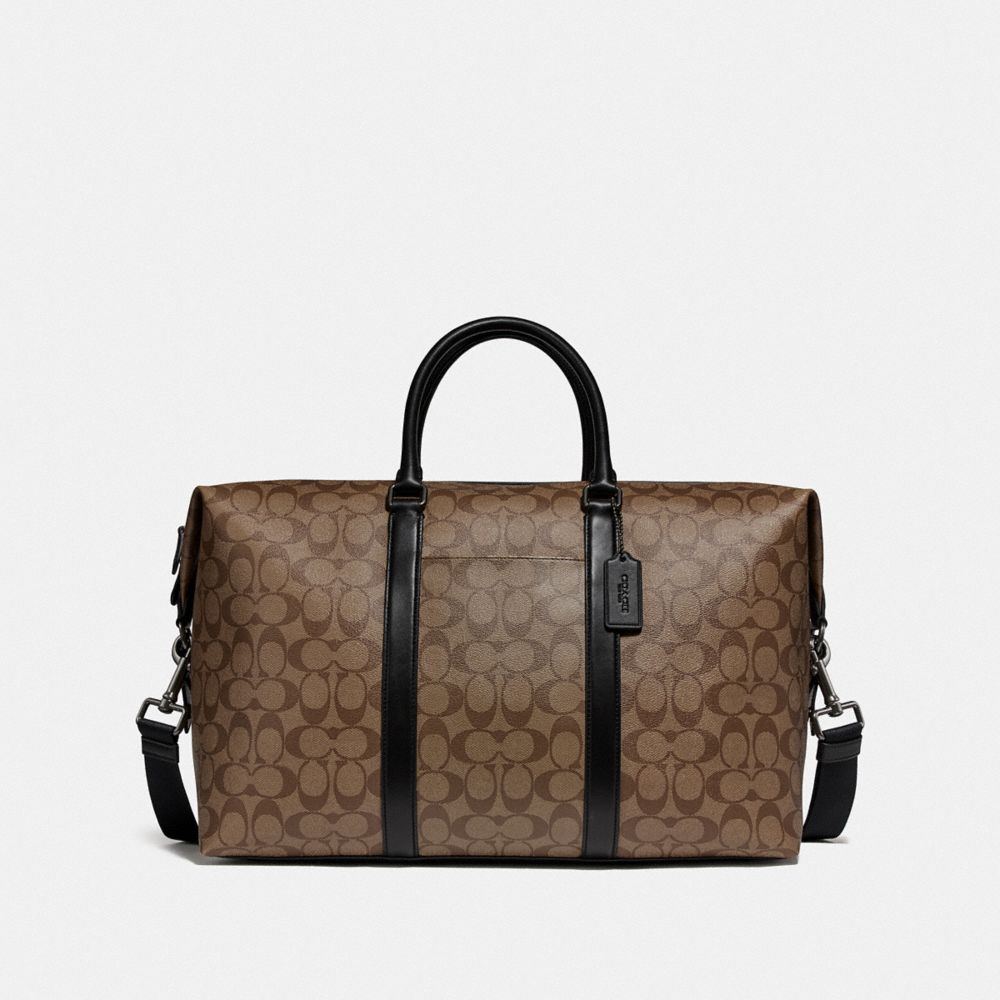 Louis Vuitton Carry All Weekend Bag - brown canvas/beige leather