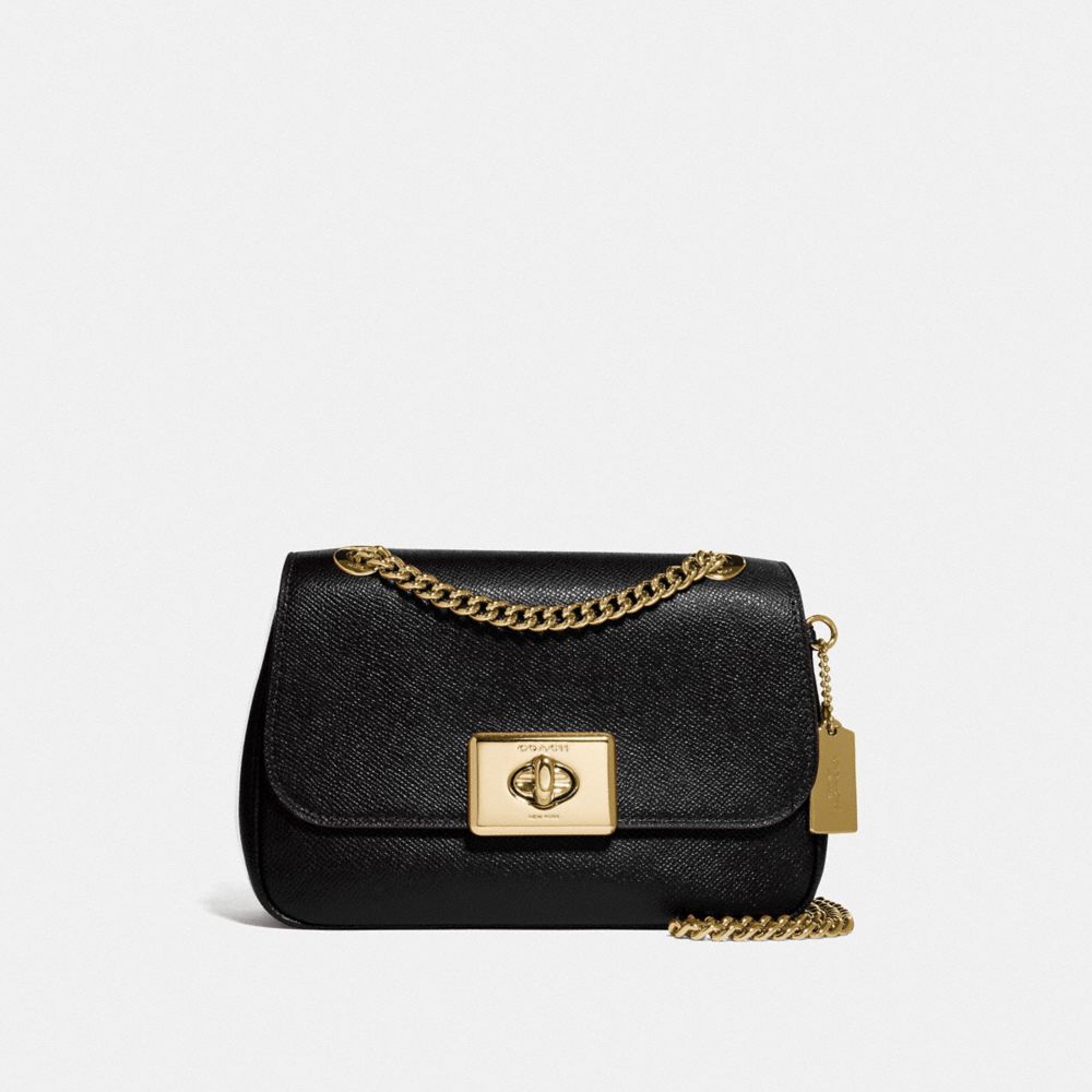 COACH®,MINI CASSIDY CROSSBODY,Leather,Small,Gold/Black,Front View