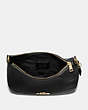 COACH®,JES HOBO WITH SIGNATURE CANVAS STRAP,Leather,Large,Gold/Black,Inside View,Top View
