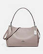 COACH®,MIA SHOULDER BAG,Leather,Small,Silver/Grey Birch,Front View