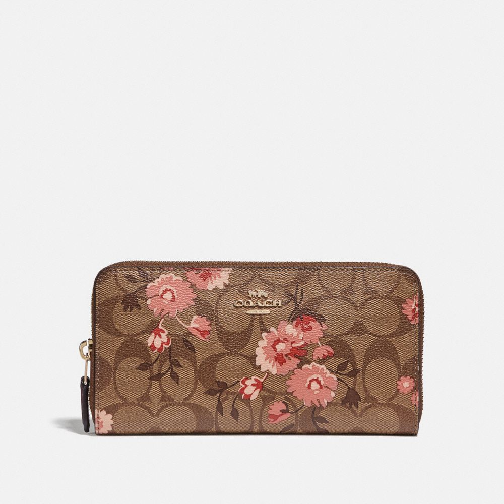 Accordion Zip Wallet In Signature Canvas With Prairie Daisy Cluster Print