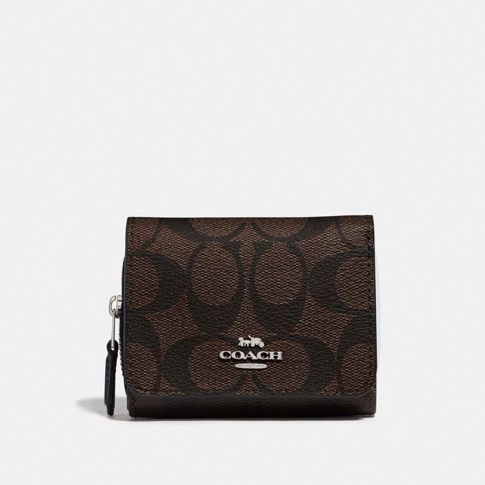 Coach Outlet Small Trifold Wallet In Blocked Signature Canvas