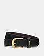 COACH®,CLASSIC BELT,Leather,Gold/Black Oxblood,Front View