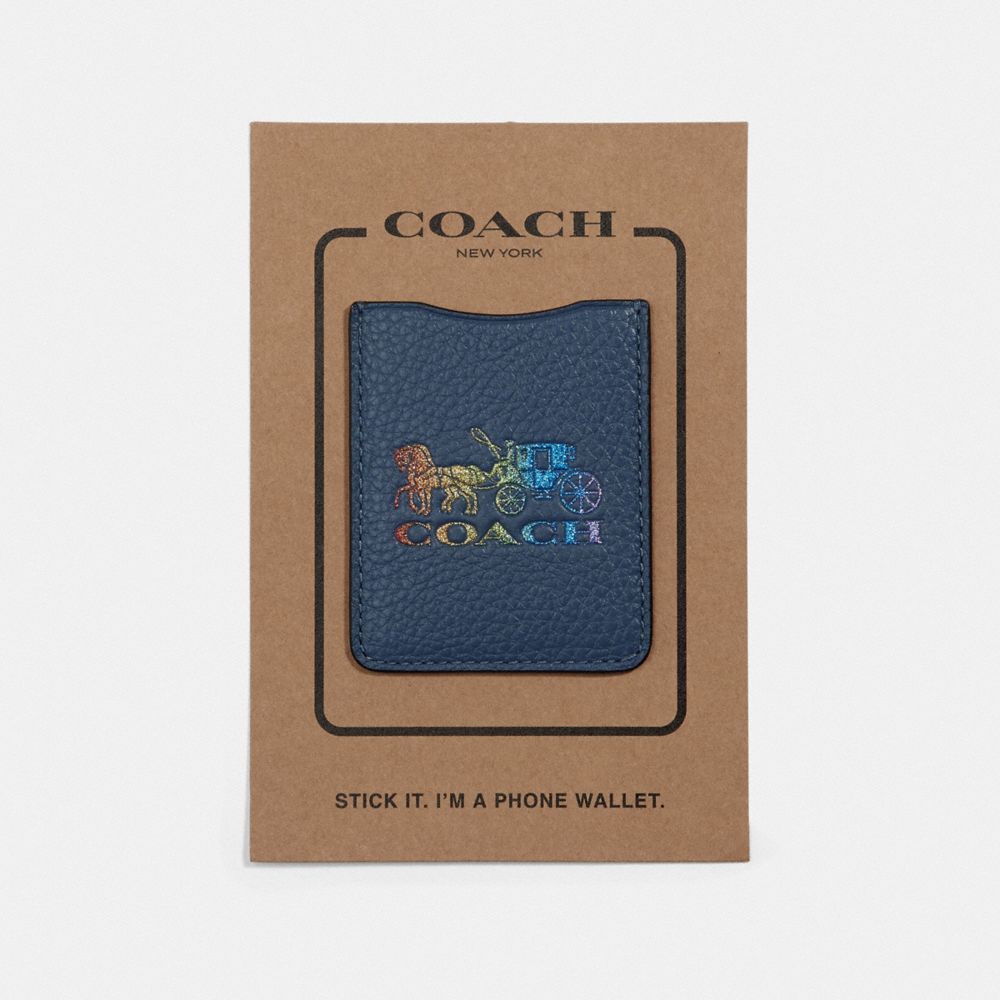 Phone Pocket Sticker With Rainbow Horse And Carriage