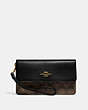COACH®,FOLDOVER WRISTLET IN SIGNATURE CANVAS,Gold/Brown Black,Front View