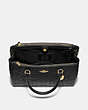 COACH®,SURREY CARRYALL IN SIGNATURE LEATHER,Leather,Medium,Gold/Black,Inside View,Top View
