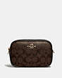 COACH®,CONVERTIBLE BELT BAG IN SIGNATURE CANVAS,Gold/Brown Black,Front View