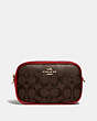 COACH®,CONVERTIBLE BELT BAG IN SIGNATURE CANVAS,Gold/Brown True Red,Front View