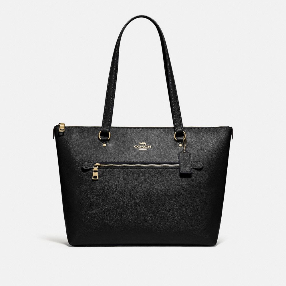 COACH®,GALLERY TOTE,Large,Gold/Black,Front View