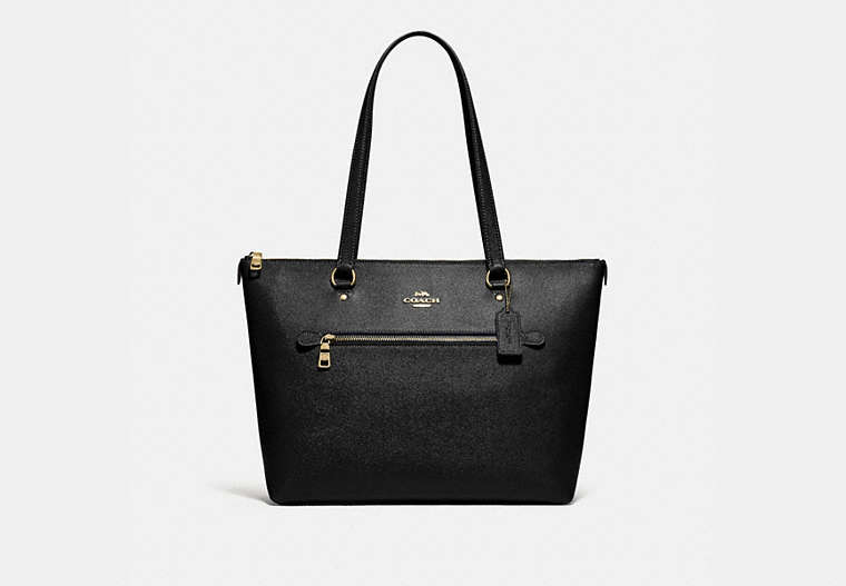 COACH®,CABAS GALLERY,Cuir,Or/Noir,Front View