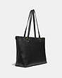COACH®,GALLERY TOTE,Leather,Large,Gold/Black,Angle View