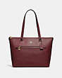 COACH®,CABAS GALLERY,Cuir,Or/Rouge vin,Front View