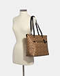 COACH®,GALLERY TOTE IN SIGNATURE CANVAS,Leather,Large,Gold/Khaki/Black,Alternate View