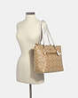COACH®,GALLERY TOTE IN SIGNATURE CANVAS,Leather,Large,Gold/Light Khaki Chalk,Alternate View
