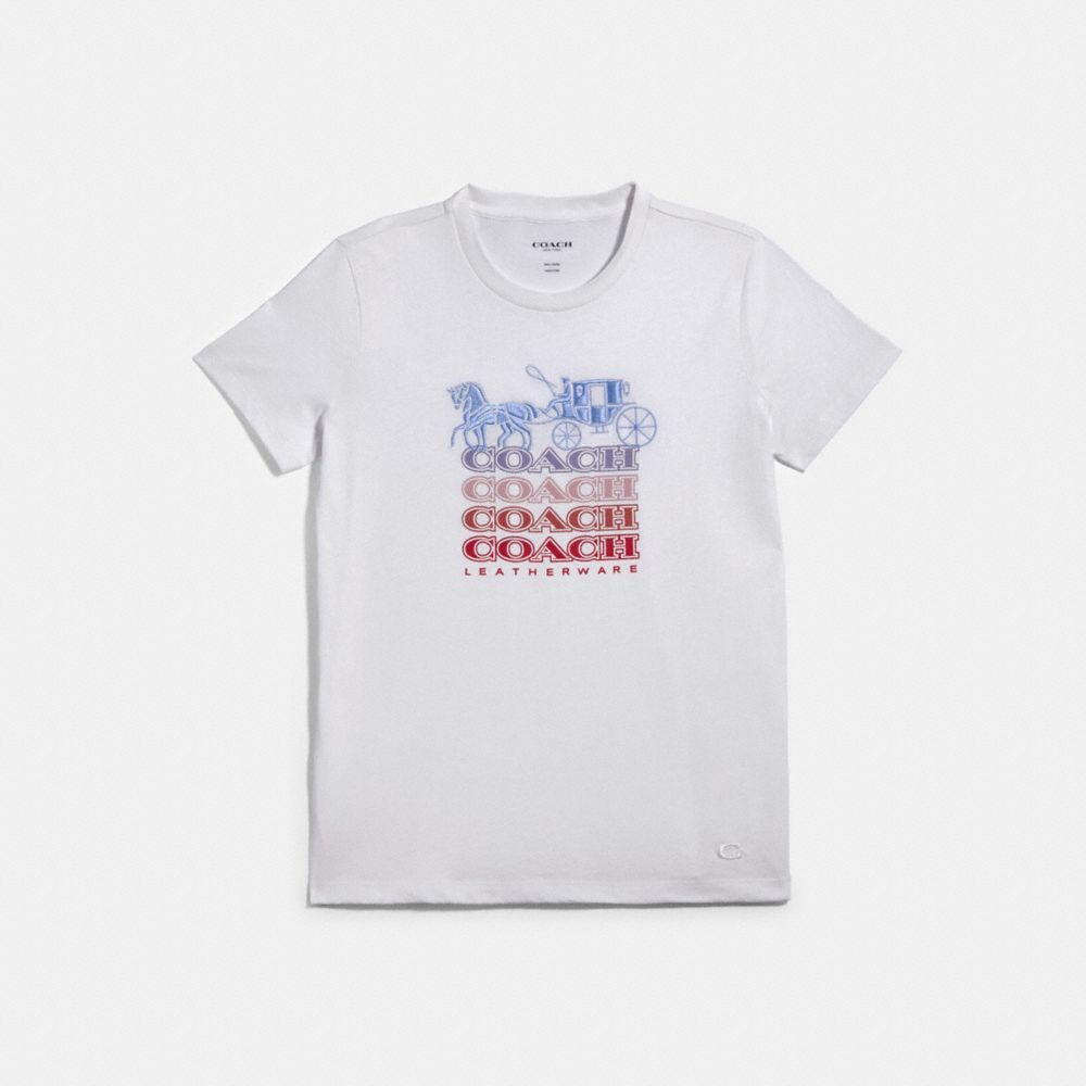 COACH®,COACH T-SHIRT,cotton,White,Front View