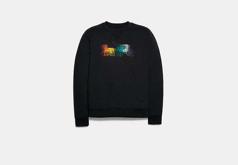 Sweatshirt With Rainbow Horse And Carriage Print