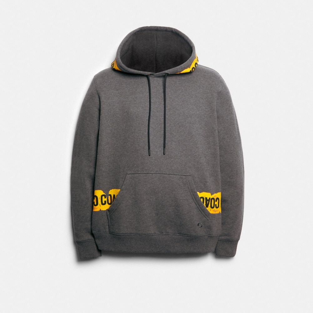 Hoodie With Caution Tape Graphic