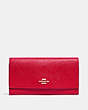 COACH®,TRIFOLD WALLET,Gold/BRIGHT RED,Front View