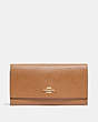 COACH®,TRIFOLD WALLET,Gold/LIGHT SADDLE,Front View