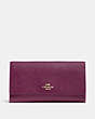 COACH®,TRIFOLD WALLET,Gold/Dark Berry,Front View