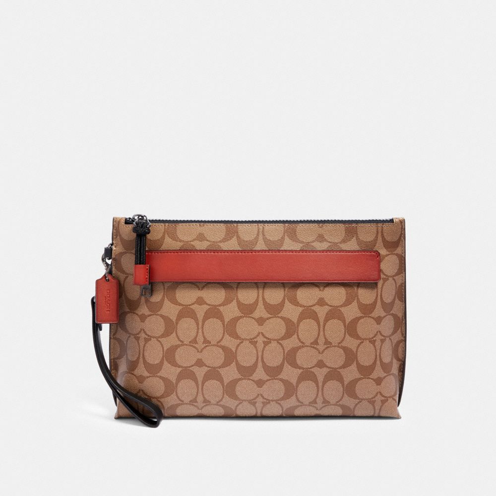 Carryall Pouch In Colorblock Signature Canvas