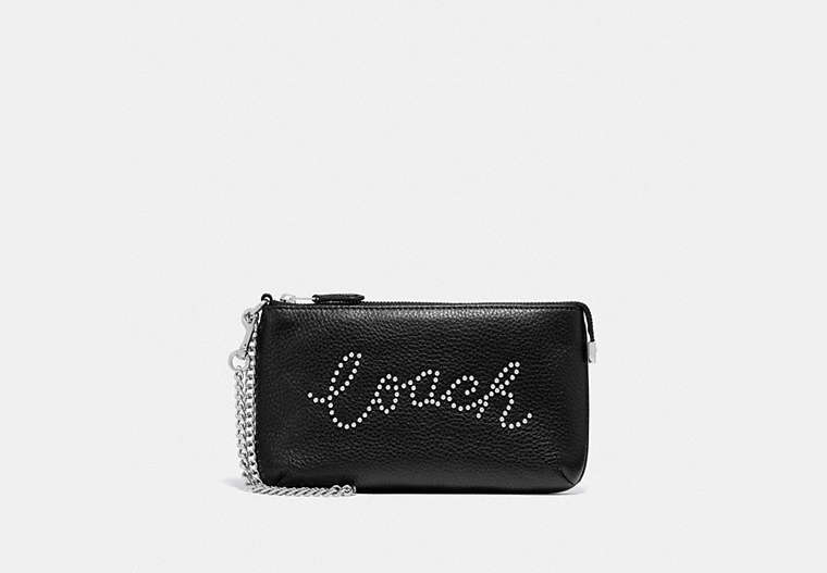 Large Wristlet With Studded Coach Script