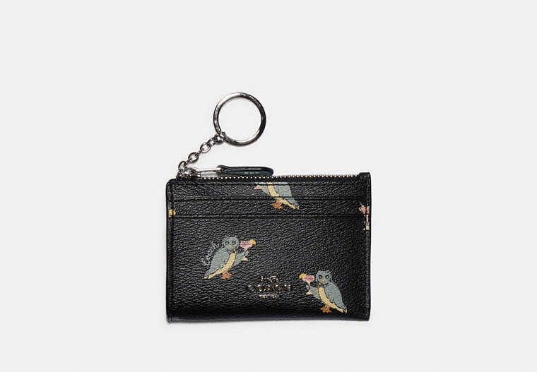 Mini Skinny Id Case With Party Owl Print