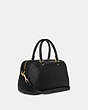 COACH®,ROWAN SATCHEL,Leather,Large,Gold/Black,Angle View