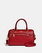 COACH®,ROWAN SATCHEL,Leather,Large,Gold/True Red,Front View
