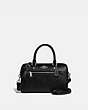 COACH®,ROWAN SATCHEL,Leather,Large,Silver/Black,Front View
