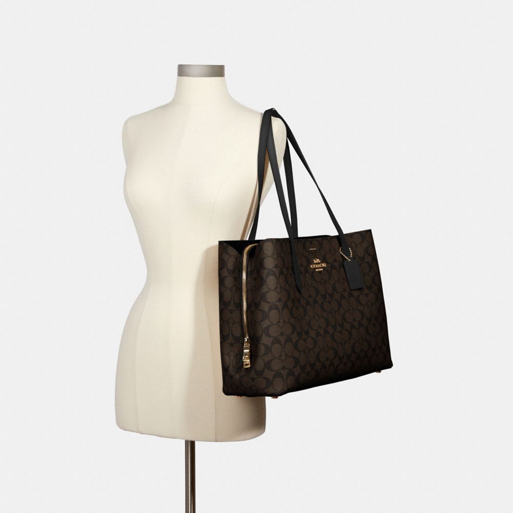 COACH®,LARGE AVENUE CARRYALL IN SIGNATURE CANVAS,pvc,Large,Gold/Brown Black,Alternate View