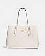 COACH®,LARGE AVENUE CARRYALL,Leather,Large,Gold/Chalk Beechwood,Front View