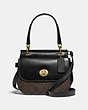 COACH®,JACE CROSSBODY IN SIGNATURE CANVAS,pvc,Small,Gold/Brown Black,Front View