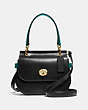 COACH®,JACE CROSSBODY,Leather,Small,Gold/Black Viridian,Front View