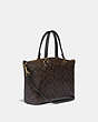 COACH®,PRAIRIE SATCHEL IN SIGNATURE CANVAS,Leather,Small,Gold/Brown Black,Angle View