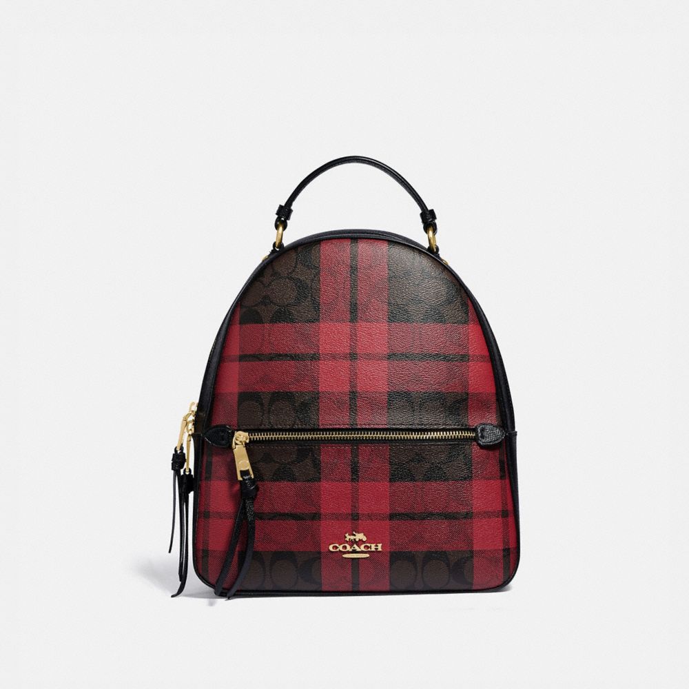 Jordyn Backpack In Signature Canvas With Field Plaid Print