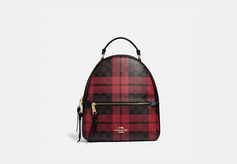 Jordyn Backpack In Signature Canvas With Field Plaid Print