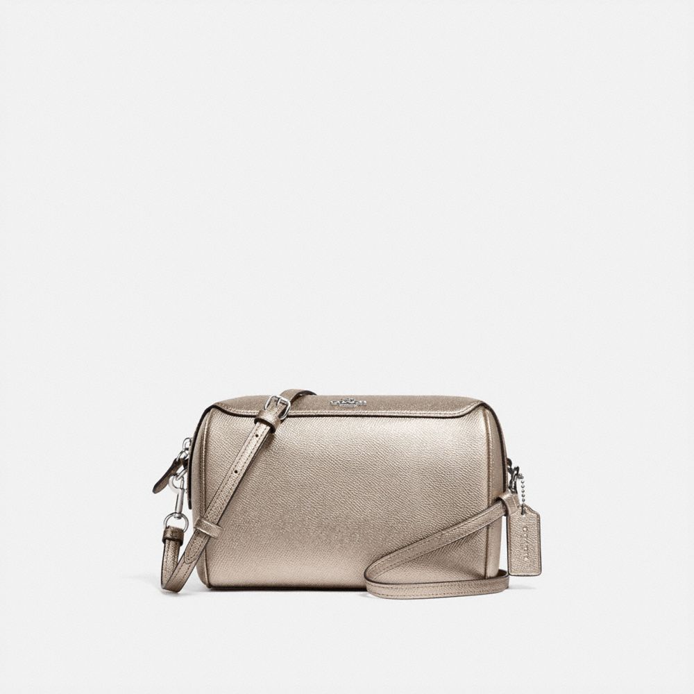 COACH®,BENNETT CROSSBODY,Leather,Small,Silver/Platinum,Front View