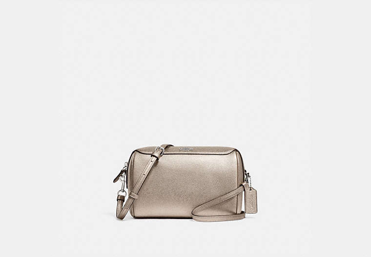 COACH®,BENNETT CROSSBODY,Leather,Small,Silver/Platinum,Front View
